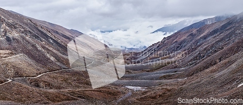 Image of Himalayan landscape with road, Ladakh, India