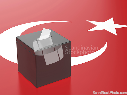 Image of Ballot box with the flag of Republic of Turkiye