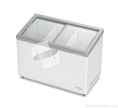 Image of Ice cream freezer on white background
