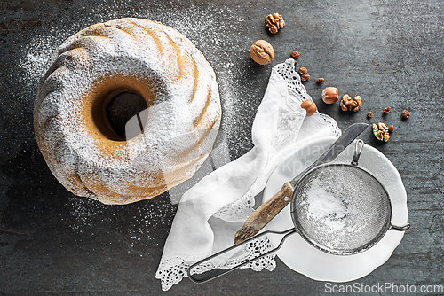 Image of Potica bread cake roll with walnuts