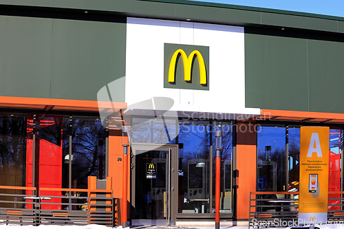 Image of McDonald's Fast Food Restaurant Entrance in Salo, Finland