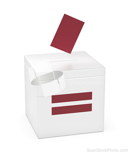 Image of Ballot box with the flag of Latvia