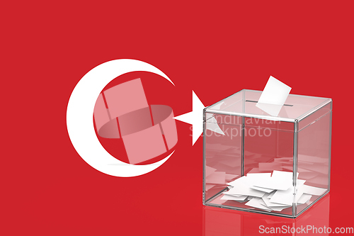 Image of Ballot box with the flag of Republic of Turkey
