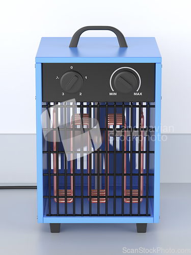 Image of Blue electric fan heater
