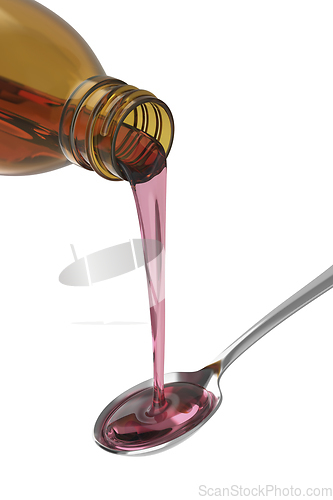 Image of Pouring cough medicine syrup