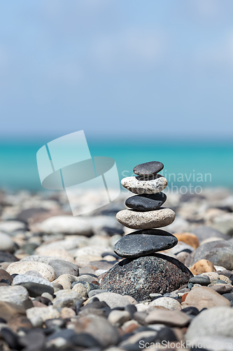 Image of Zen balanced stones stack