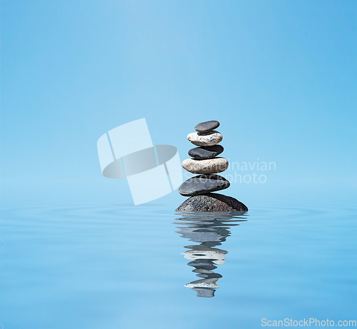 Image of Zen balanced stones stack