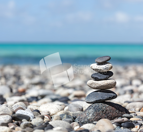 Image of Zen balanced stones stack