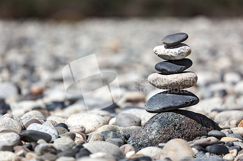 Image of Zen balanced stones stack