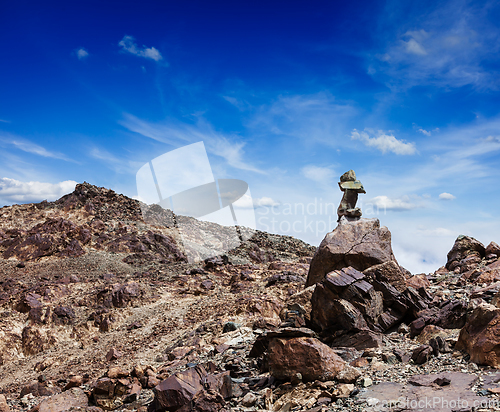 Image of Zen balanced stones stack