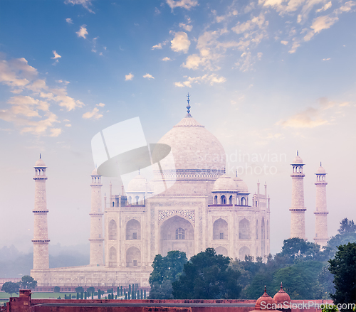 Image of Taj Mahal on sunrise sunset, Agra, India