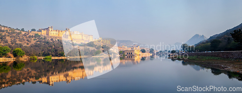 Image of Panorama of Amer (Amber) fort, Rajasthan, India