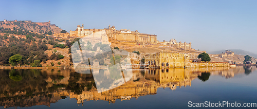 Image of Panorama of Amer (Amber) fort, Rajasthan, India