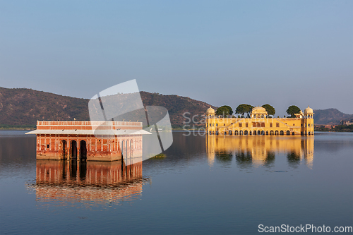 Image of Jal Mahal (Water Palace). Jaipur, Rajasthan, India