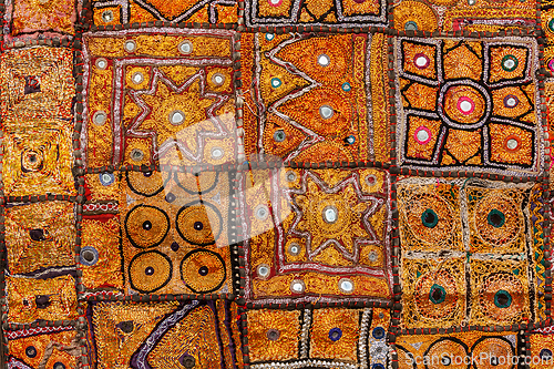 Image of Colorful indian fabric textile. India