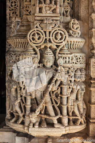 Image of Stone carving in Ranakpur temple, Rajasthan