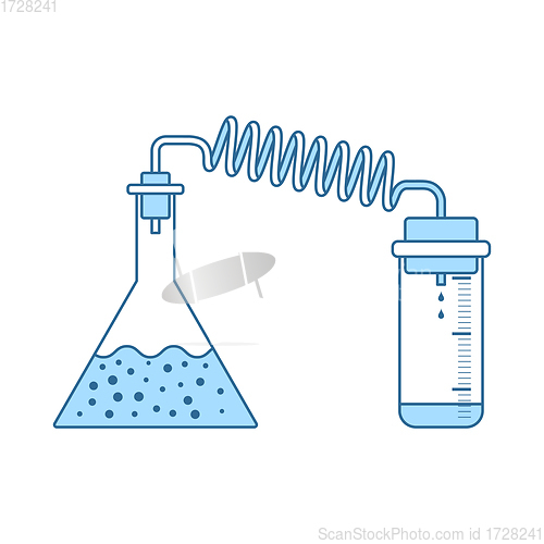 Image of Icon Of Chemistry Reaction With Two Flask