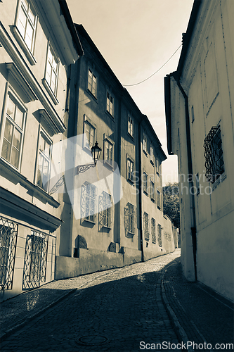 Image of Prague street with medieval houses