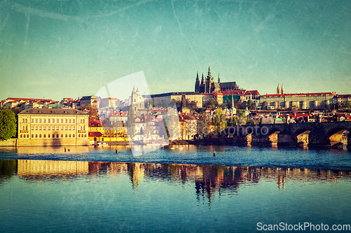 Image of View of Mala Strana and Prague castle over Vltava river