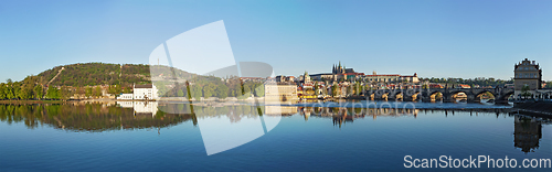 Image of View of Charles bridge over Vltava river and Gradchany (Prague C