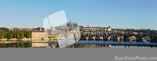 Image of View of Charles bridge over Vltava and Gradchany