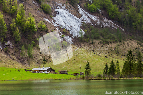 Image of Obersee lake. Bavaria, Germany