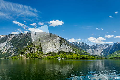 Image of Castle at Hallstatter See mountain lake in Austria