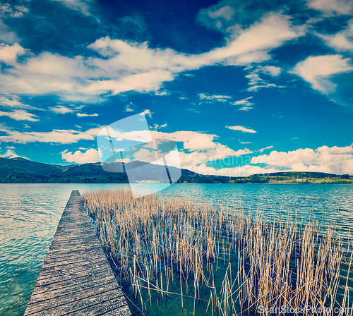 Image of Pier in the lake, Bavaria countryside