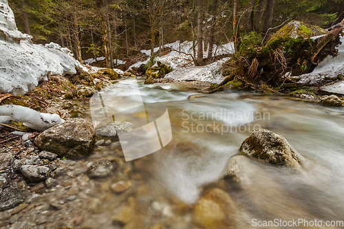 Image of Cascade of Sibli-Wasserfall. Rottach-Egern, Bavaria, Germany