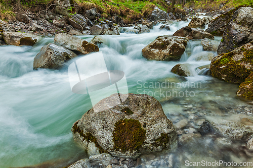 Image of Cascade of Kuhfluchtwasserfall. Farchant