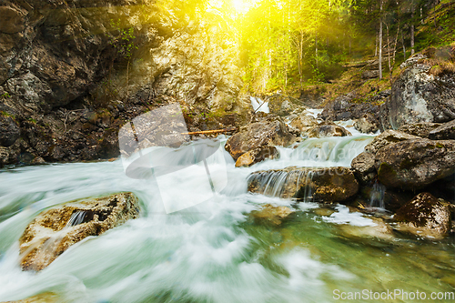 Image of Cascade of Kuhfluchtwasserfall. Farchant, Garmisch-Partenkirchen