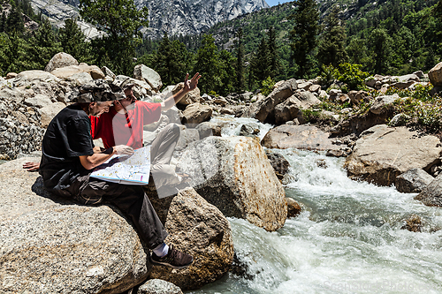 Image of Hikers with map