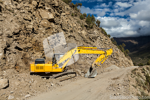 Image of Road reconstruction in mountains Himalayas