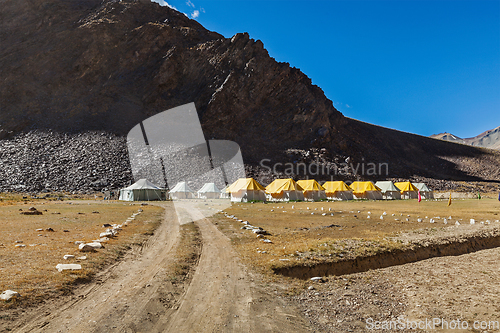 Image of Tent camp in Himalayas