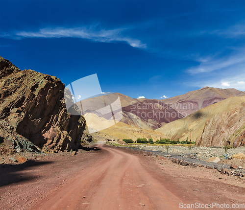 Image of Road in Himalayas with mountains