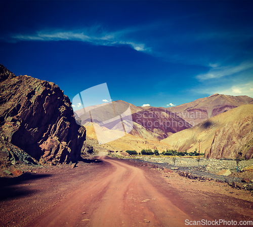 Image of Road in Himalayas with mountains