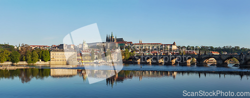 Image of View of Charles bridge over Vltava and Gradchany