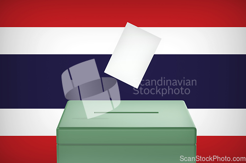 Image of Ballot box with the flag of Thailand