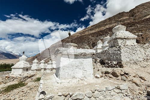 Image of Chortens Tibetan Buddhism stupas in Himalayas