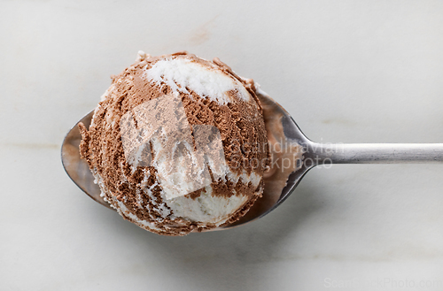 Image of chocolate and vanilla ice cream