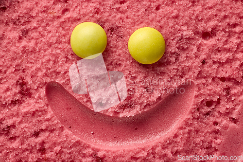 Image of funny smiling ice cream face