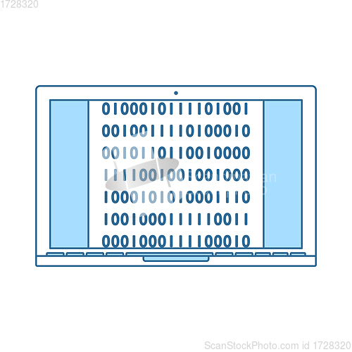 Image of Laptop With Binary Code Icon