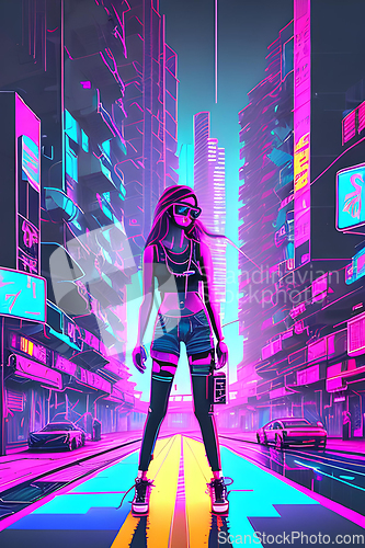 Image of cyberpunk graffiti portrait illustration