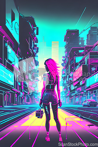 Image of cyberpunk graffiti portrait illustration