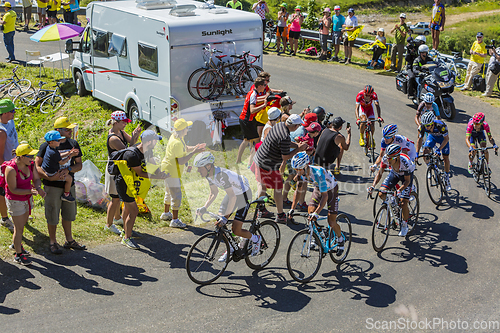 Image of Group of Cyclists on Col du Grand Colombier - Tour de France 201