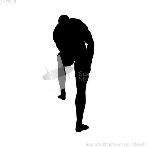 Image of Sitting Pose Man Silhouette