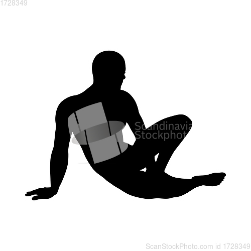 Image of Sitting Pose Man Silhouette