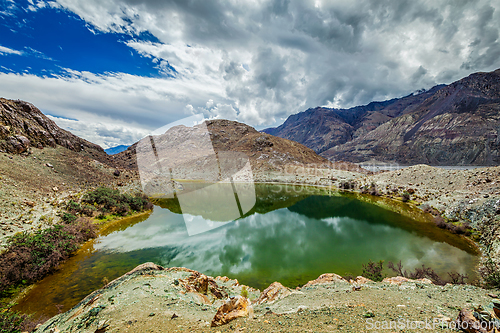 Image of Sacred lake Lohan Tso in Himalayas