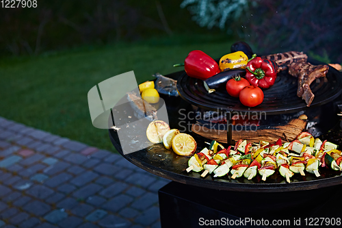 Image of The freshly grilled vegetables. Shallow dof