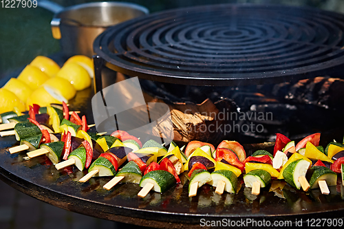 Image of The freshly grilled vegetables. Shallow dof